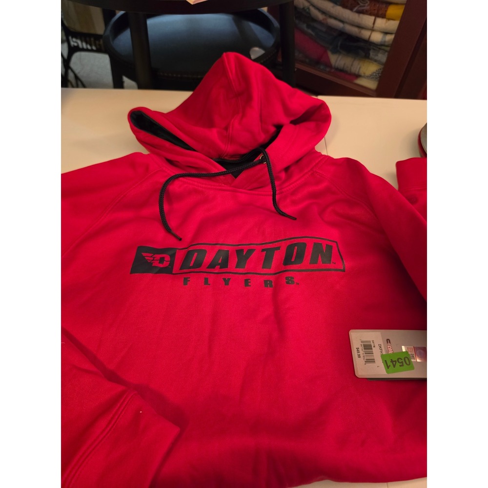 Colosseum Dayton Flyers Mens Hoodie Red Large NCAA Pullover Sweatshirt DKFH10243